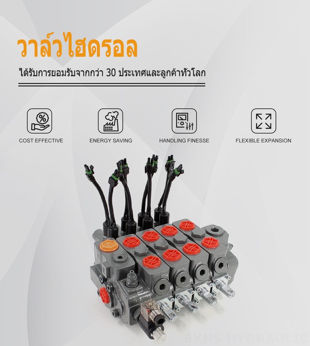 วาล์วปลดล็อกไฟฟ้า HSDLS180 ด้วยตนเอง 4 สปูล วาล์วทิศทางส่วน